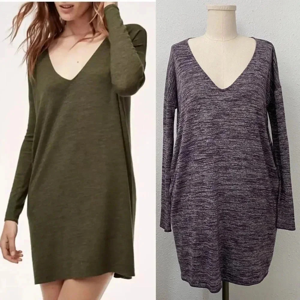 Aritzia Wilfred Free Gail Shirt Dress Purple